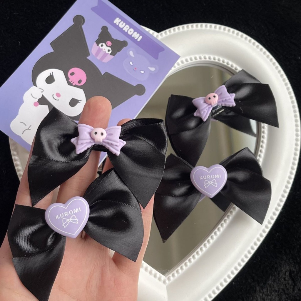 Kẹp Tóc Hình Nơ Trái Tim Màu Tím Ngọt Ngào Dễ Thương Cho Bé Gái