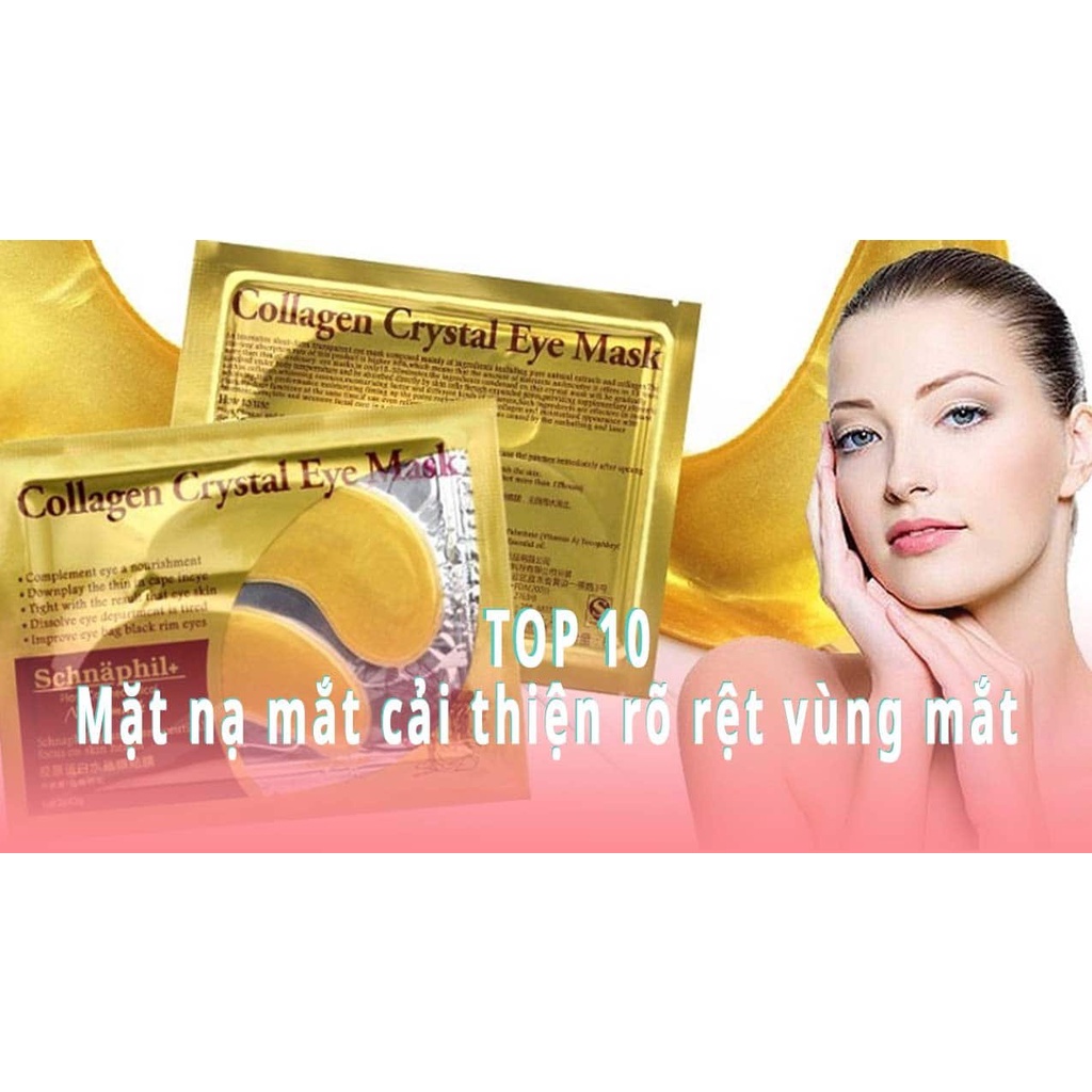 Mặt nạ mắt làm mờ quầng thâm mắt Collagen Crystal Eyes, miếng mask vàng gold dán đắp dưỡng làm giảm nếp nhăn, bọng mắt.