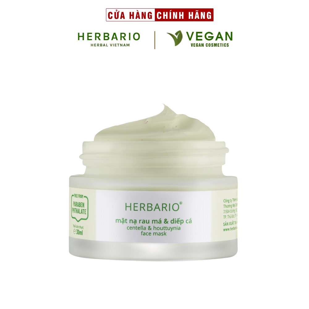 Combo Xịt khoáng Rau Má & Diếp Cá herbario 100ml + Mặt nạ Rau má & Diếp cá herbario 30ml sạch mụn thuần chay