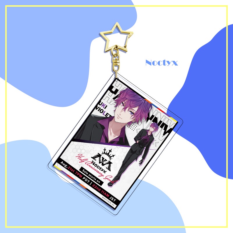 Móc Chìa Khóa YB2 Luxiem Noctyx Vtuber Hoạt Hình Uki Sonny Yugo Alban Dễ Thương