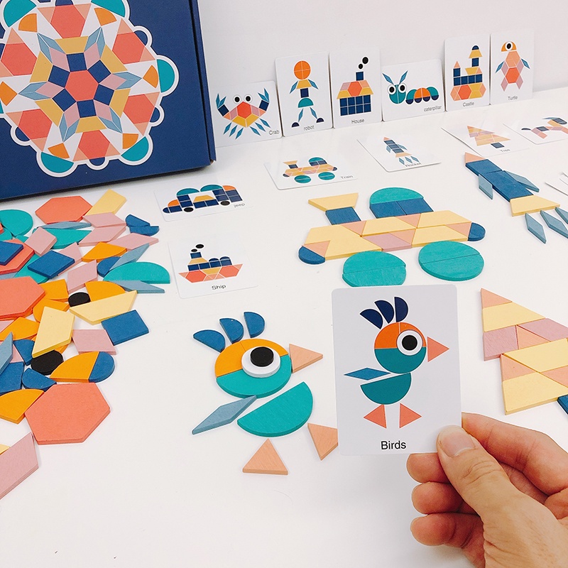 BỘ GHÉP HÌNH MONTESSORI 180 MIẾNG GHÉP CHO BÉ THẢ SỨC SÁNG TẠO  5.0