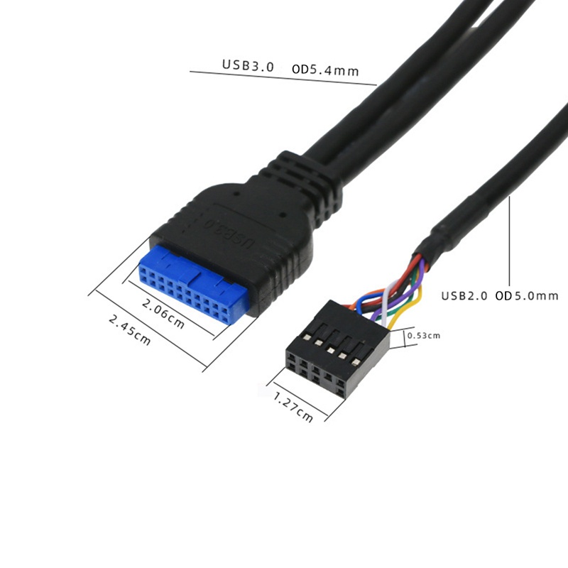 Bảng điều khiển vỏ trước 60cm USB3.0 'USB3.0'HD Cổng giắc cắm âm thanh HD Bảng I 'O Dây bên trong Dây Bezel USB Đường dây mở rộng vỏ tự làm