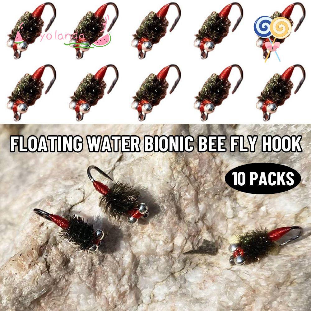 Bộ 10 Mồi Giả Câu Cá Hình Côn Trùng Thiết Kế Nhỏ Gọn Màu Nâu Caddis