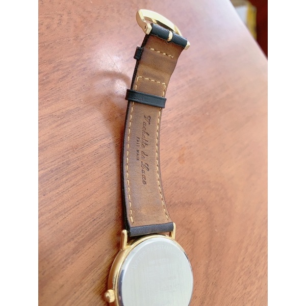 Đồng hồ si nữ hiệu Pierre Lannier Paris, mặt khảm cú mèo độc đáo, mặt tròn dây da