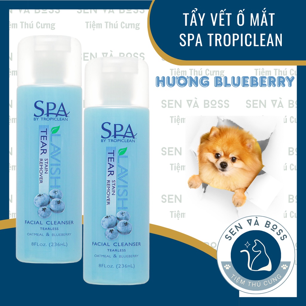 Sữa Rửa Mặt Tẩy Vết Ố Vàng Mắt - Vệt Nước Mắt Tropiclean xuất xứ Mỹ 236ml