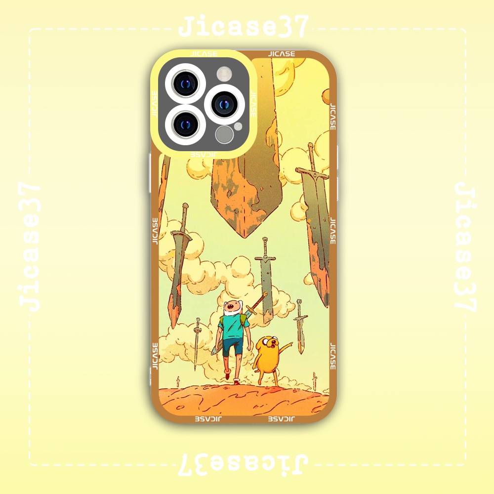 Ốp lưng iPhone Cạnh Vuông Samsung Xiaomi Oppo Jicase Finn Jake Hoạt Hình Cartoon Adventure Time