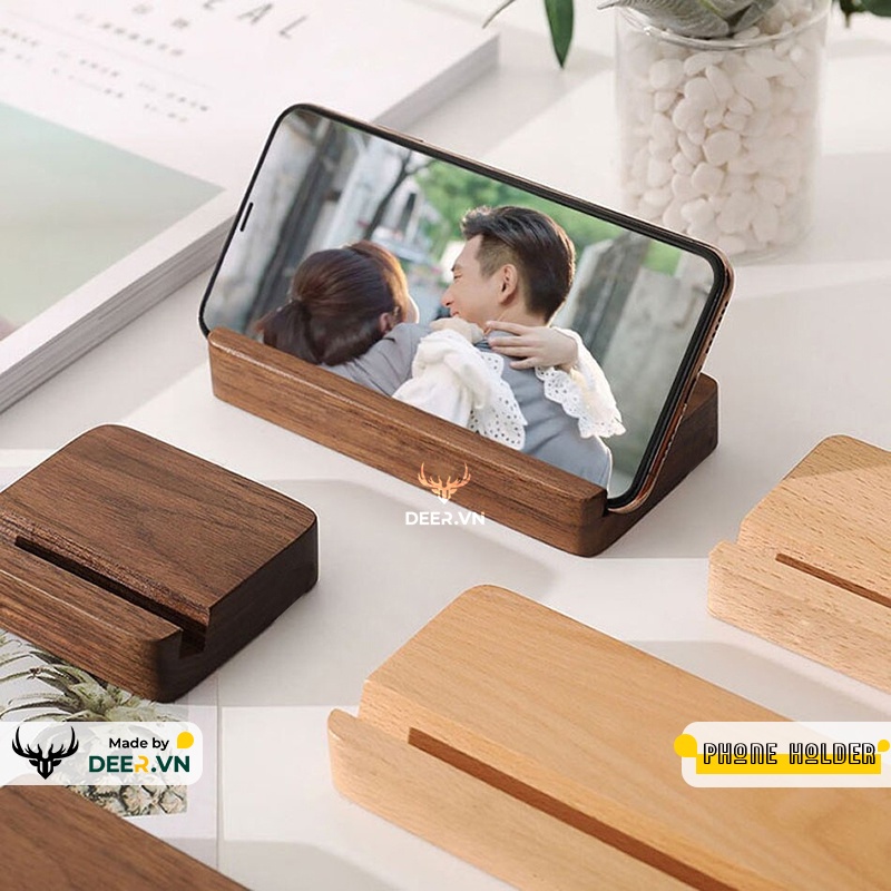 DEER - Giá Đỡ Điện Thoại Máy Tính Bảng Bằng Gỗ - Deer Phone Holder