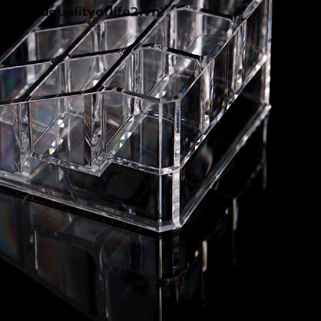 Giá Đỡ Trưng Bày Son Môi 9 Ngăn Bằng Acrylic Trong Suốt
