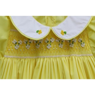 ĐẦM SMOCK CỔ SEN VÀNG