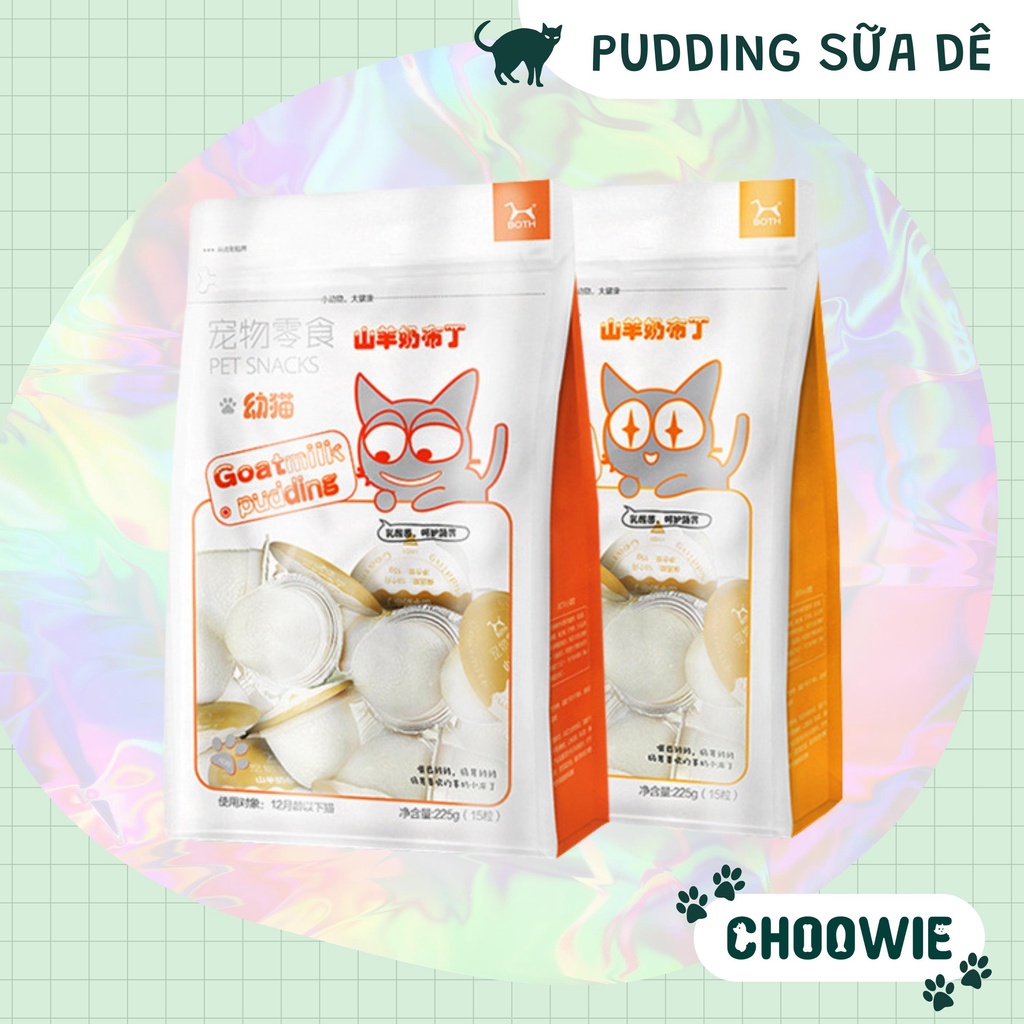 Pudding sữa dê bổ sung lợi khuẩn và canxi cho mèo | Snack cho mèo
