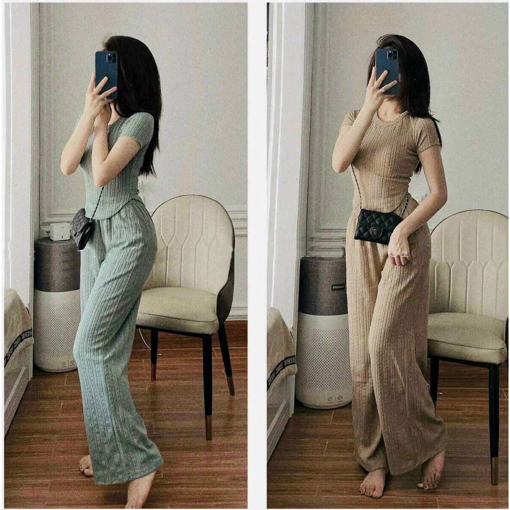 Sét Thể Thao Áo Tay Ngắn Cổ Tròn Thời Trang Nữ Sam Closet Free Size 40-55kg