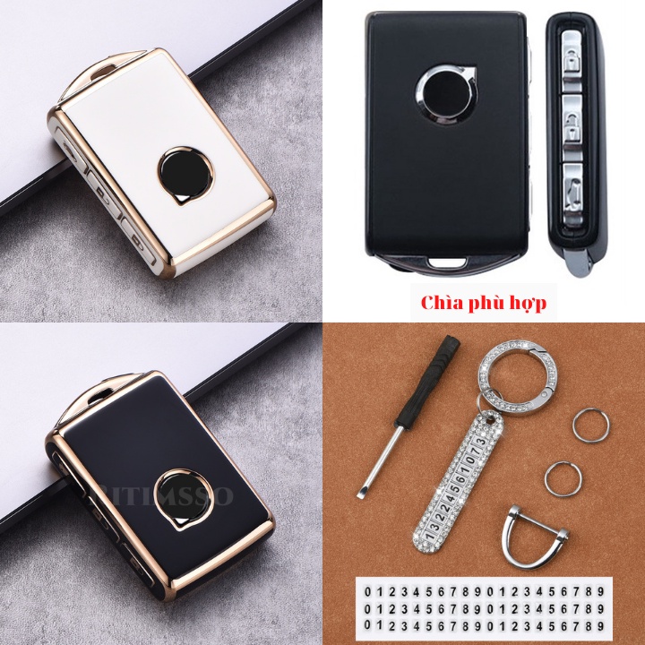Bao Da, Vỏ Bảo Vệ, Ốp Chìa Khóa, Bọc Chìa Khóa Cao Cấp Dùng Cho Xe Ô Tô Volvo XC90, XC60, XC40, V90, S90, S60