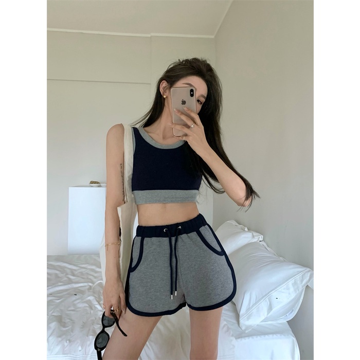 DUNEA Set Áo Tank Top + Quần Sọt Thể Thao Quyến Rũ Cho Nữ