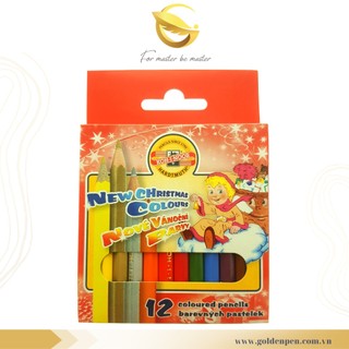 Chì Màu Thân Lục Giác 12 Màu KOH-I-NOOR 3622 | Tô Được Trên Tất Cả Bề Mặt Giấy | Nhỏ Gọn Tiện Lợi | Không Lem Màu