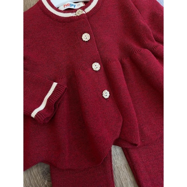 Bộ len dáng xoè hàng thiết kế happy kid cho bé