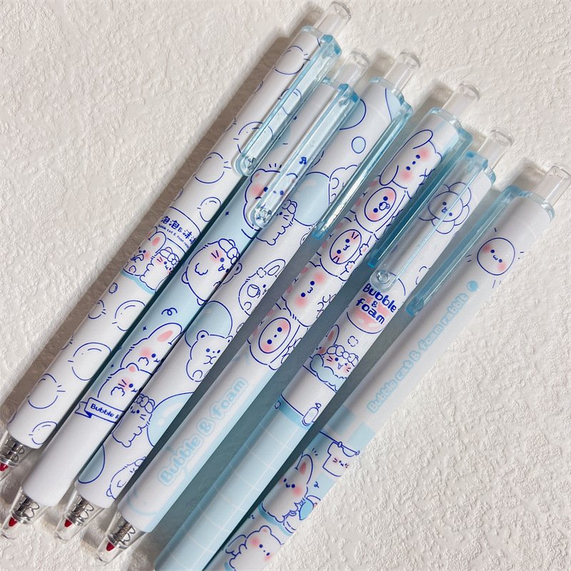 Bút Gel Mực Đen 0.5mm Moka Hoạ Tiết Thỏ Trắng Siêu Xinh