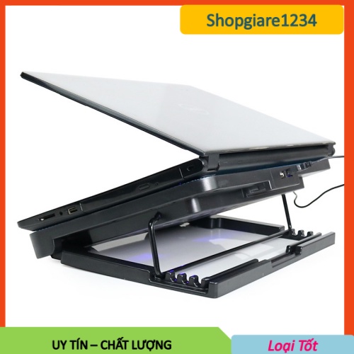 Đế tản nhiệt Laptop Cooling Pad N99 - 2 quạt, đèn led, laptop 13-17''