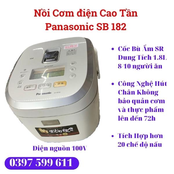 Nồi Cơm điện Cao Tần Panasonic Cốc Bù Ẩm SR SB 182 Dung Tích 1.8L nấu cho 8-10 người ăn Nhật Bãi Phát Đạt BH 12T