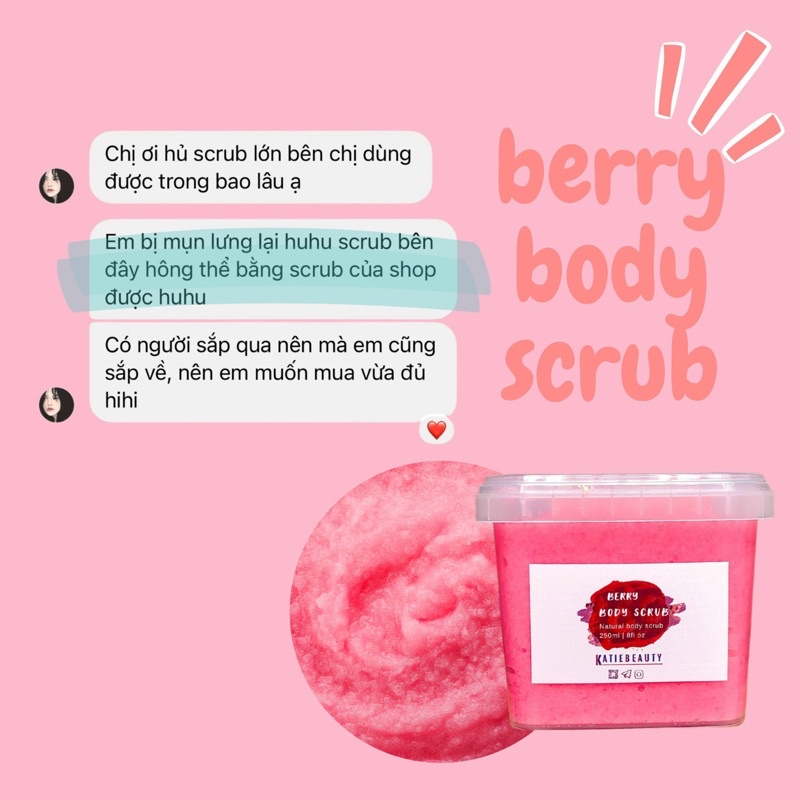 Muối tắm tẩy tế bào chết Berry Body Scrub 600gram | KATIEBEAUTY