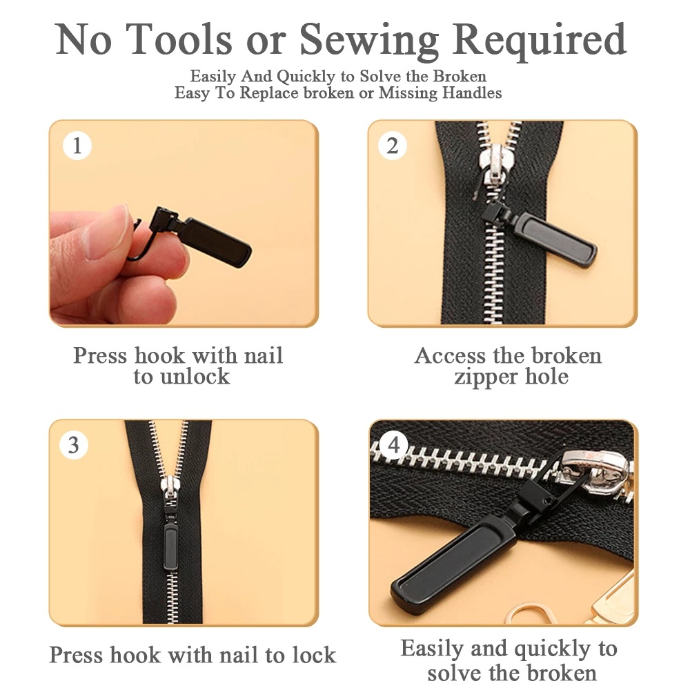 1 Khóa Kéo Kim Loại 5 Màu Có Thể Tháo Rời Tiện Dụng DIY