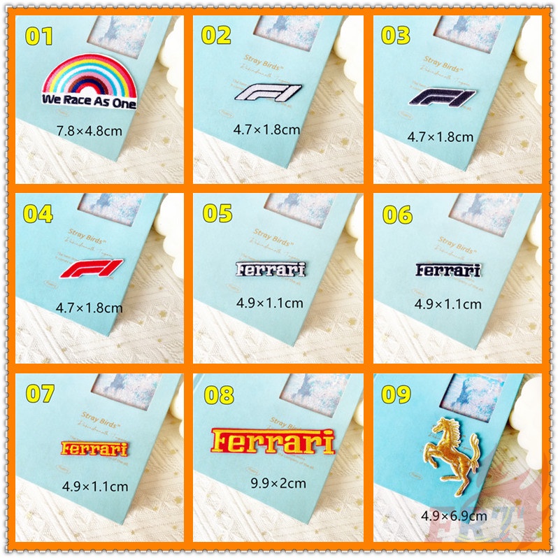 ❣️1 Miếng Dán Ủi Thêu Hình Xe Hơi Ferrari F1: We Race As One❣️Sticker Ủi Thêu Hoạ Tiết Ngộ Nghĩnh