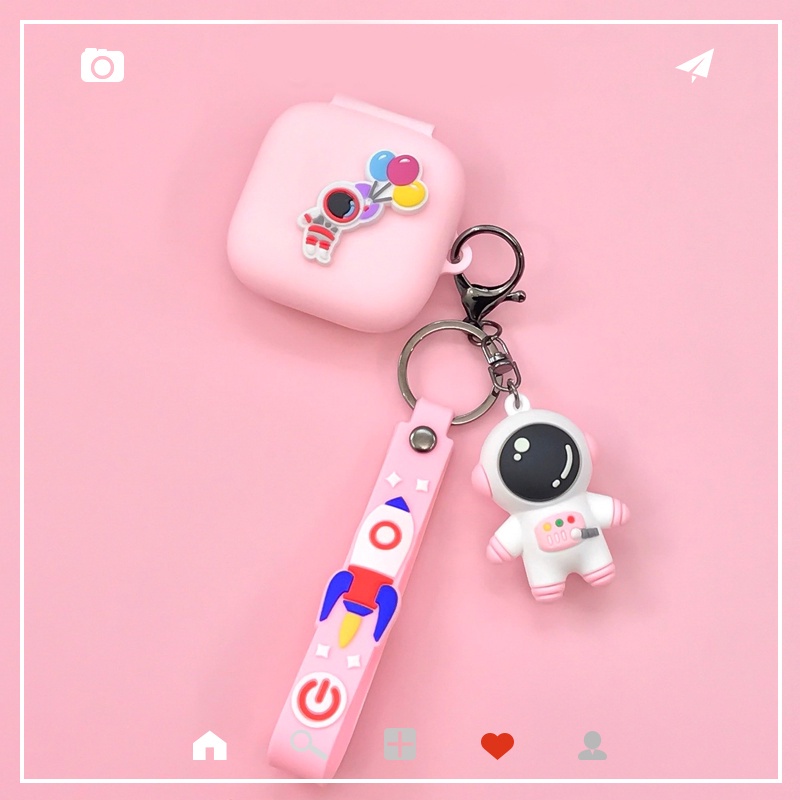 Vỏ Bảo Vệ Hộp Sạc Tai Nghe Samsung Galaxy buds live / buds2 Pro Bằng Silicon Họa Tiết Phi Hành Gia / Thỏ Dễ Thương