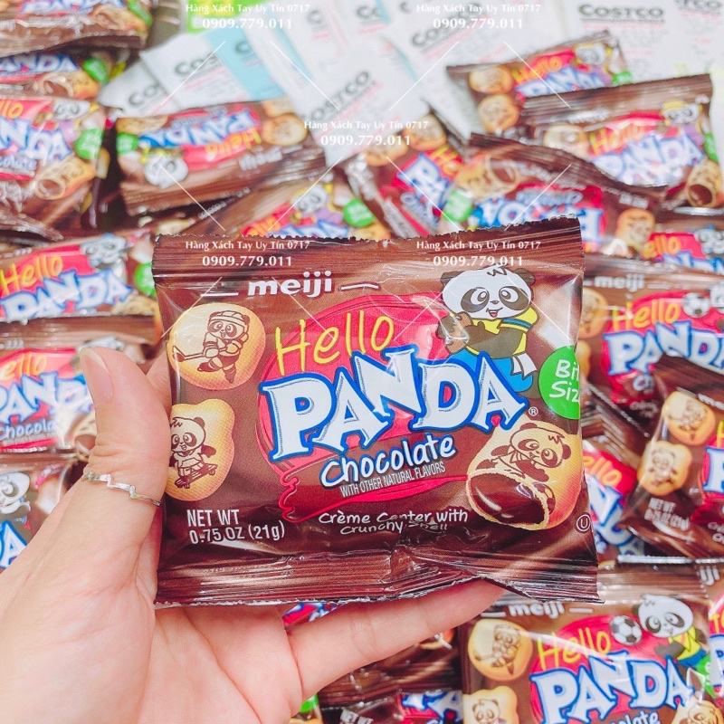 Bánh gấu Panda nhân kem socola bánh Meiji Hello panda chuẩn Mỹ cực ngon