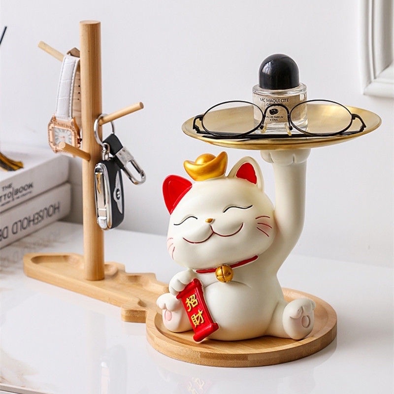 Khay đựng chìa khoá hình mèo sang trọng trang trí cửa ra vào