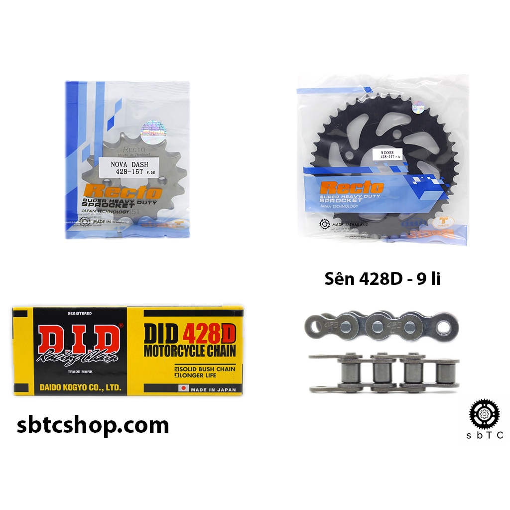 NSD Nhông dĩa Recto sên DID đen Winner Sonic chính hãng