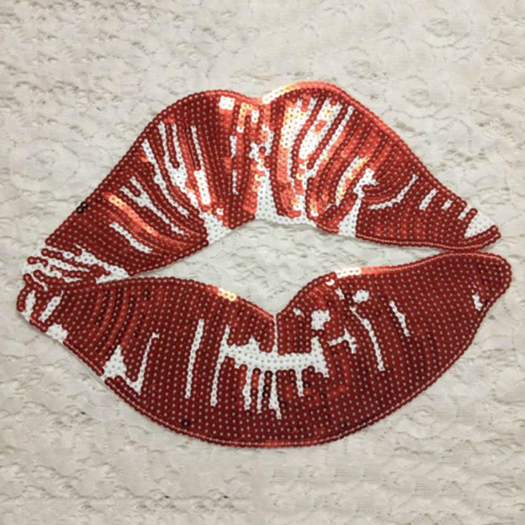 [Buran] Hình Dán Lớn Màu Đỏ Đính Sequin DIY Cho Nữ