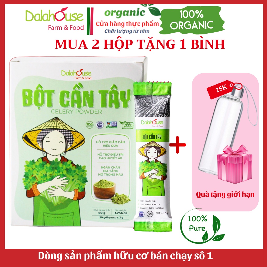 BỘT CẦN TÂY Dalahouse sấy lạnh nguyên chất 100% Organic