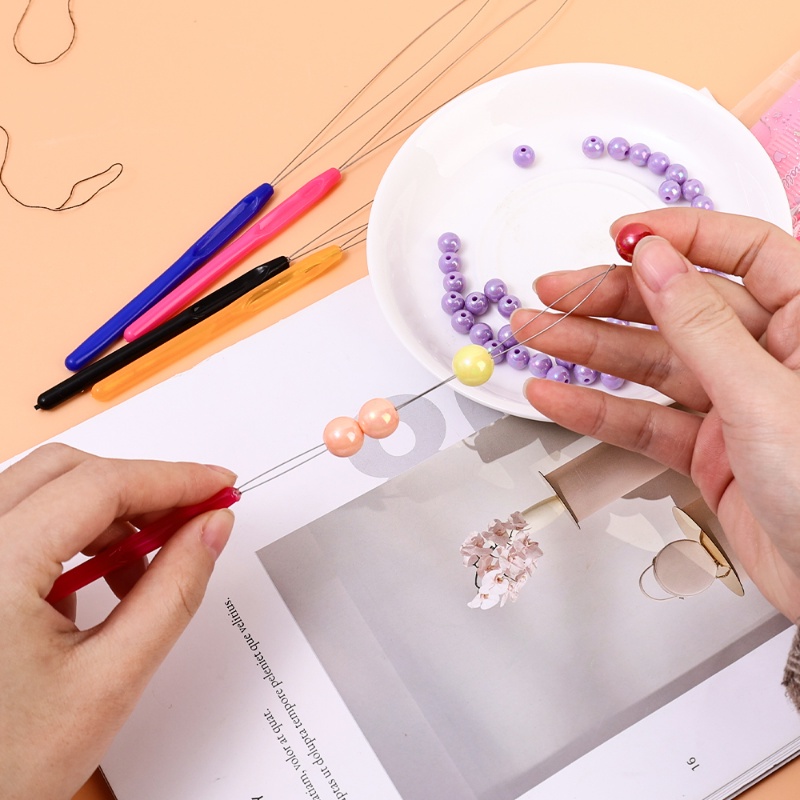 Dụng Cụ Xỏ Hạt Làm Vòng Tay Vòng cổ Bằng Nhựa Nhiều Màu Sắc DIY