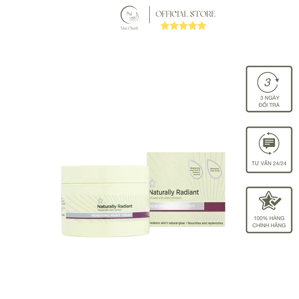 Kem dưỡng sáng da ban đêm Superdrug Naturally Radiant Renewing Night Cream 75ml
