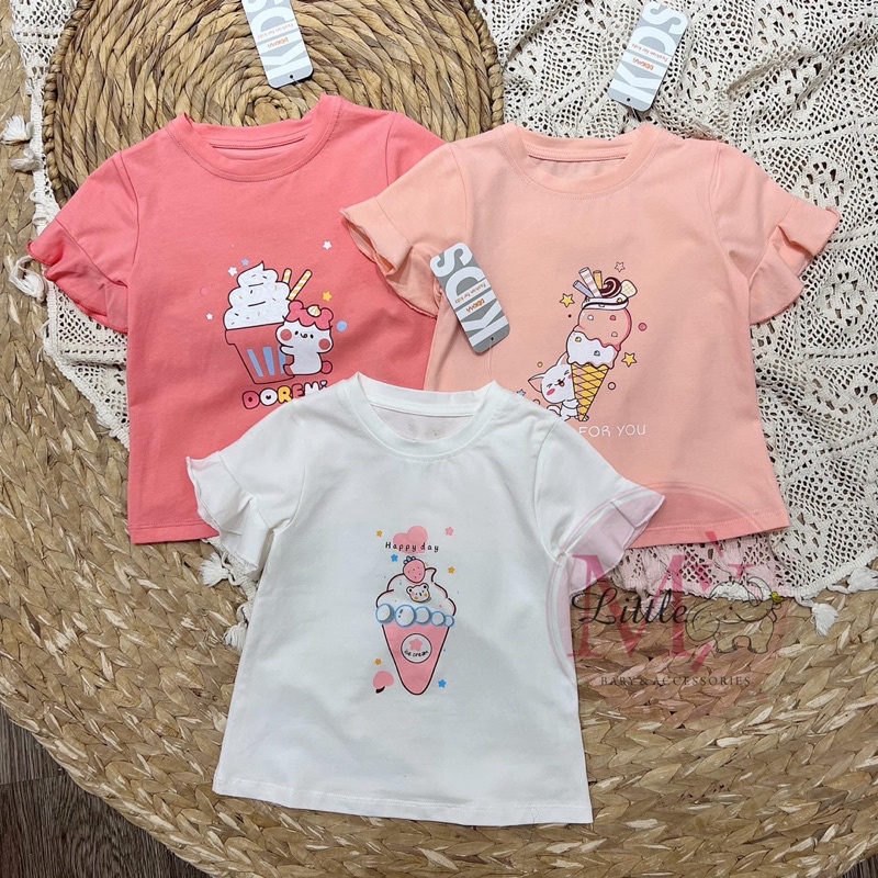 Áo cổ tròn cộc Dokma Bé Gái DA1370 2023 (Sz 2-6T)