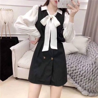 ( New )Váy tiểu thư cổ nơ tay bồng siêu xinh 🎀