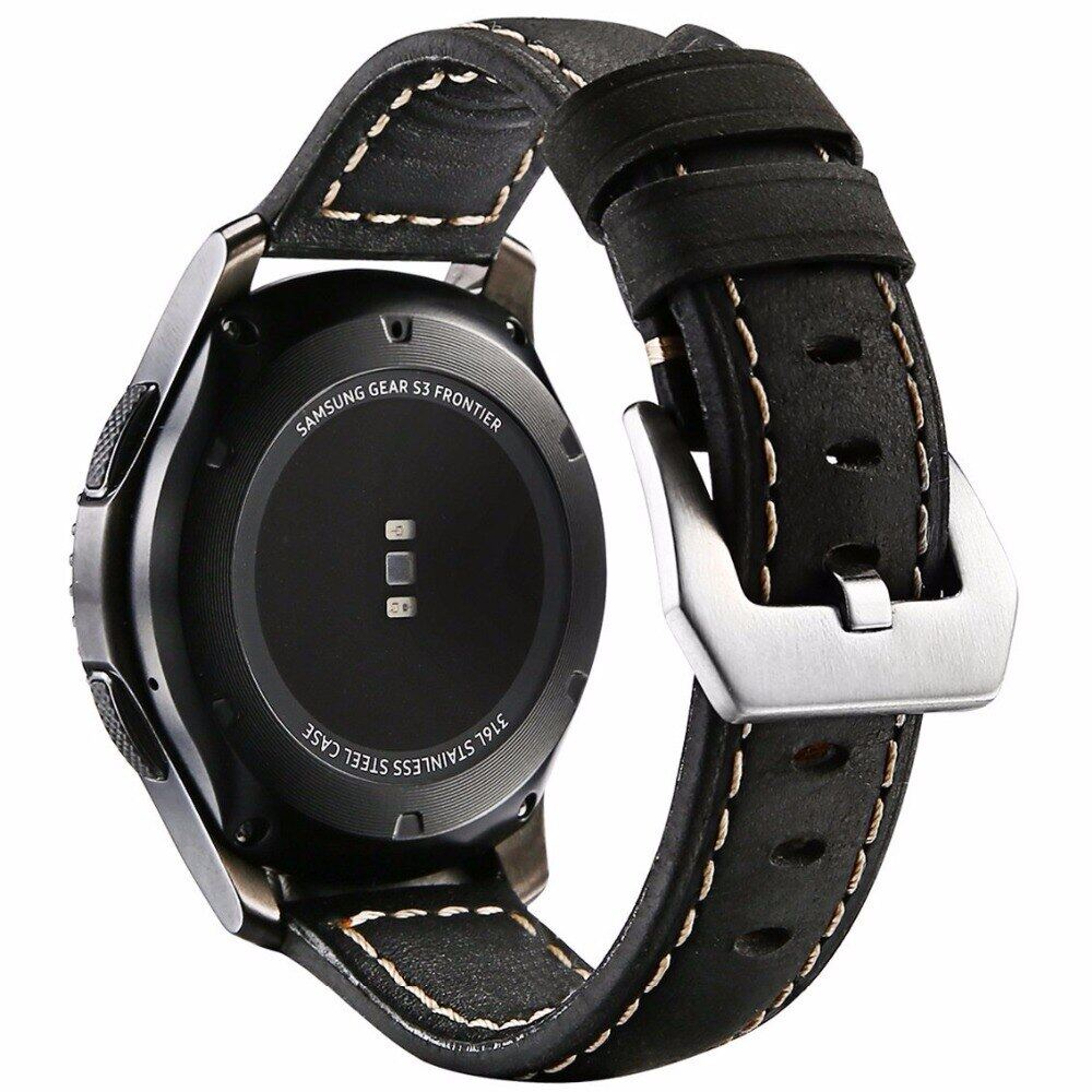 Dây Đeo Bằng Da Phong Cách Vintage 18mm 20mm 22mm 24mm Cho Đồng Hồ Samsung Gear S2 Classic Samsung Galaxy Watch 5