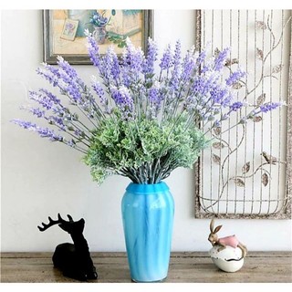 Hoa giả oải hương  phủ tuyết sang trọng bền đẹp lavender oải hương
