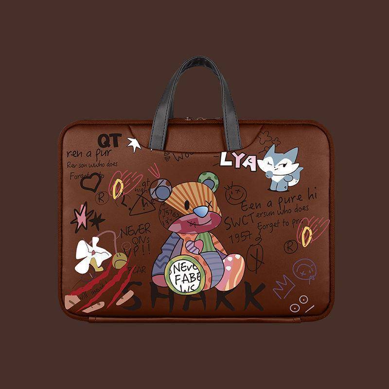 Túi Đựng laptop 14-inch Apple Macbook pro13 Huawei glory 16.1 Hình Gấu Dễ Thương