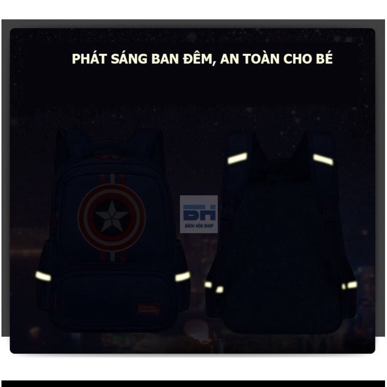 (Hàng mới về) HÀNG CAO CẤP - Balo đội trưởng Mỹ chống nước, chống gù ( lớp 1- lớp 5)