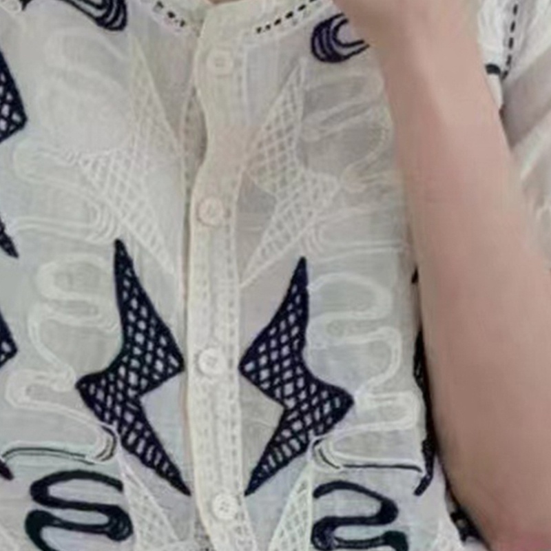 Xiangbao Áo Sơ Mi Chiffon Tay Phồng Phối Nút Phong Cách Pháp Cho Nữ