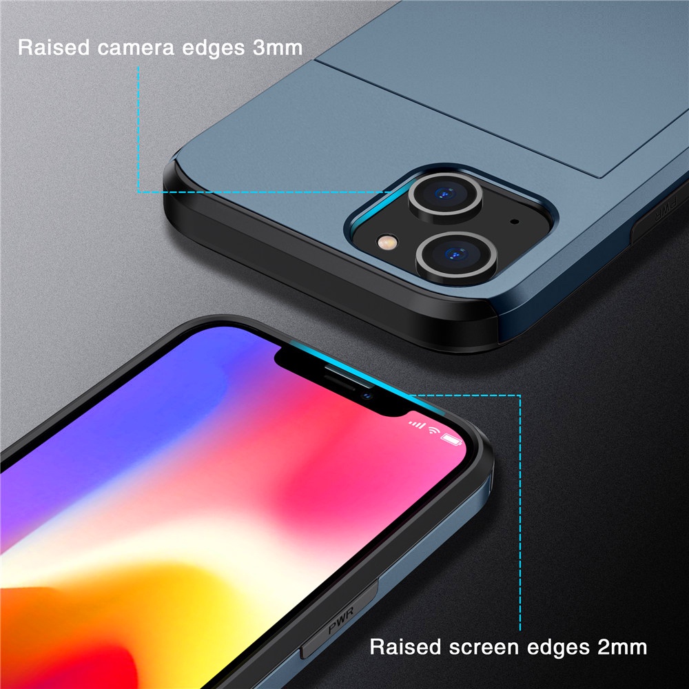 Ốp Điện Thoại Cứng Chống Sốc Có Ngăn Đựng Thẻ Cho iPhone 14 Pro Max 13 Pro Max 12 Pro Max 11 Pro Max Xs Max Xr X