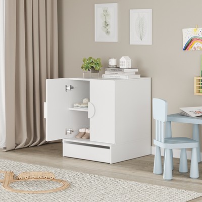 ZANOTTA, Tủ đựng đồ 2 ngăn 1 hộc kéo có tay nắm DRA_067, 60x63x76cm, tủ gỗ Scandi Home