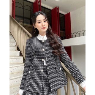 Adeline Tweed Jacket / Áo khoác dạ tweed cổ tròn