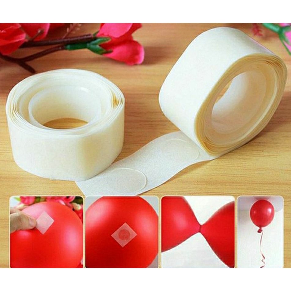 Băng dính bóng bay trang trí sinh nhật, băng keo dán bong bóng chắc chắn 100 miếng