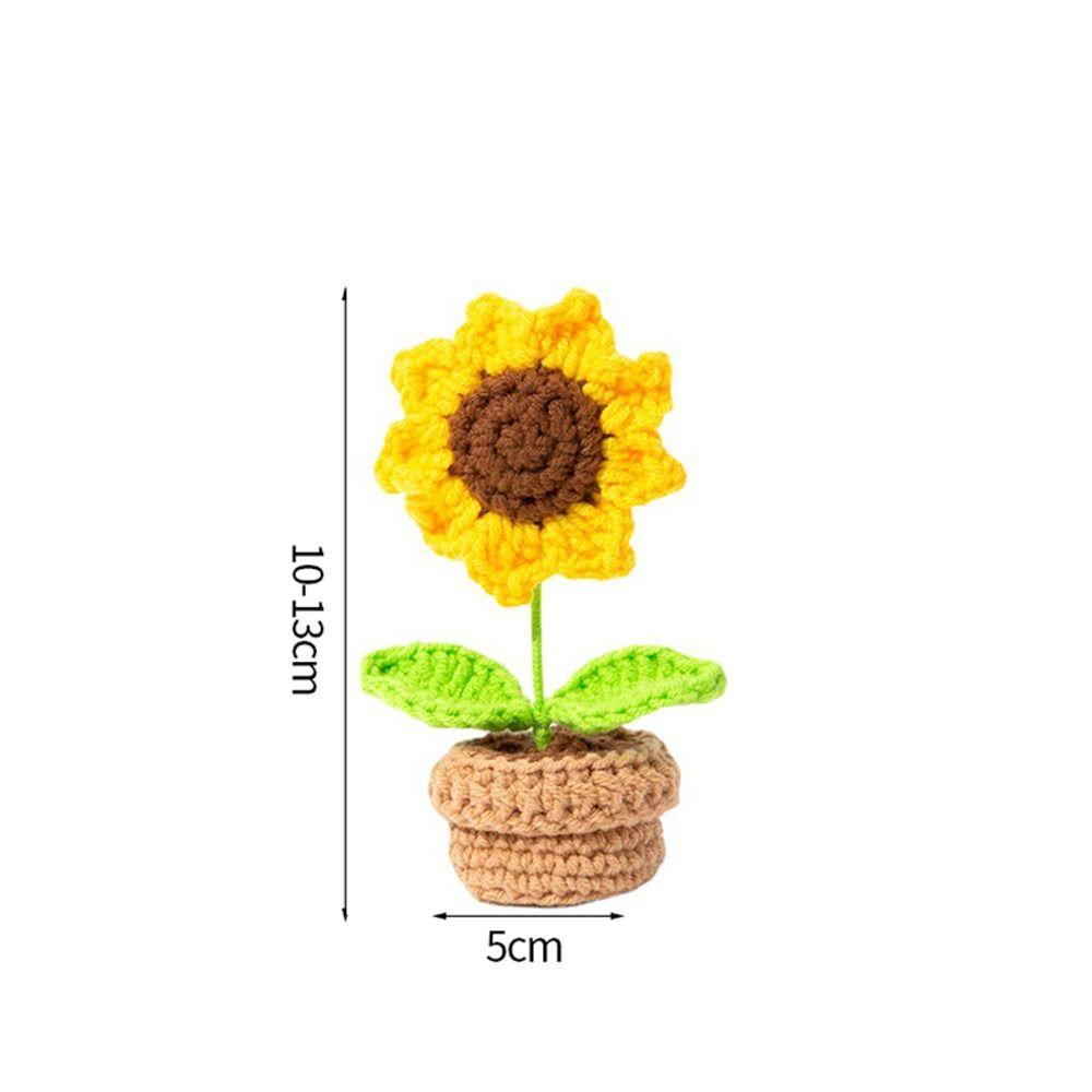 Bó Hoa Đan Len Thủ Công DIY Dễ Thương Dùng Làm Quà Tặng Sinh Nhật