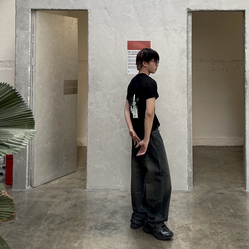 MEDISN - Quần jean ống rộng BASALT WASHED PANT