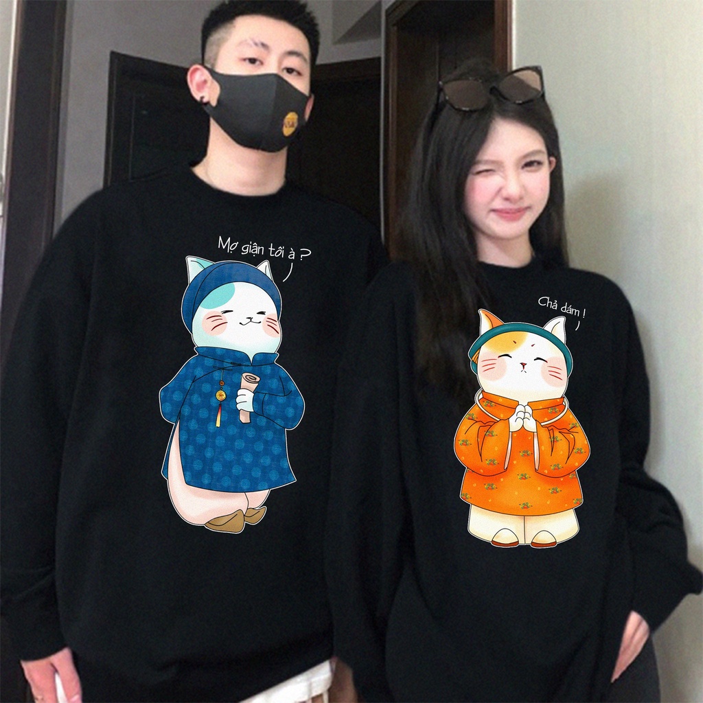 ÁO SWEATER màu tím Bún bò Huế chân ái chất nỉ, cottton dày dặn GOAT STORE