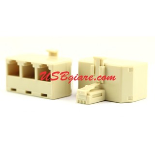 Đầu chia rj11 1 ra 3 - 1 đầu đực ra 3 đầu cái