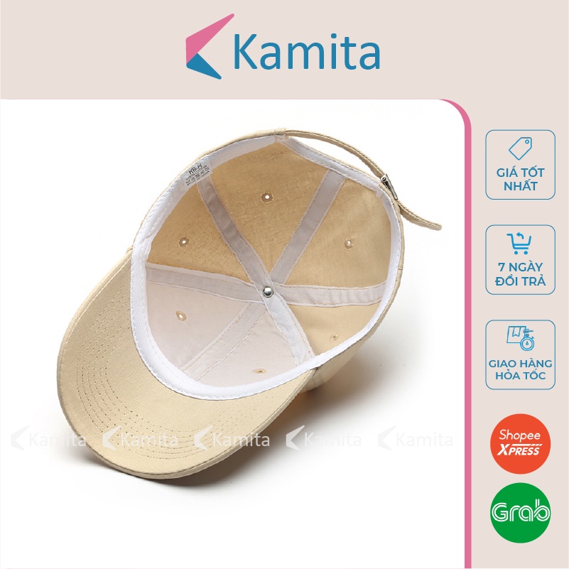 Mũ Lưỡi Trai, Nón Lưỡi Trai KAMITA Thêu Chữ Cruise Nam Nữ Hàn Quốc, Nón Kết Đen Be Đẹp Vải Kaki Cao Cấp Chính Hãng KM15