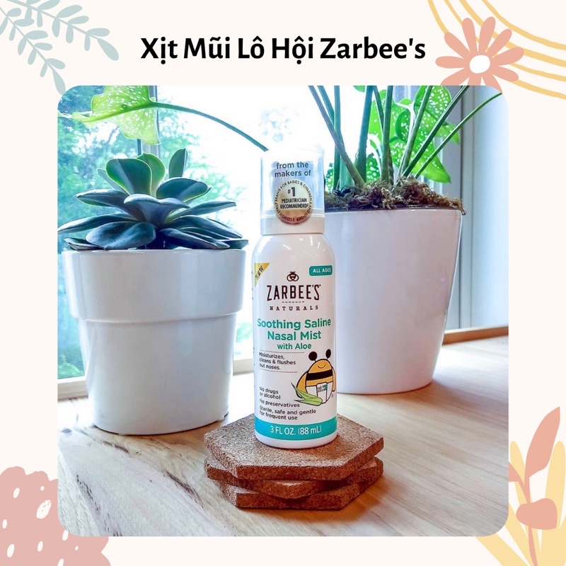 XỊT MŨI LÔ HỘI ZARBEE’S NATURAL SOOTHING SALINE 88ML CHO BÉ TỪ SƠ SINH